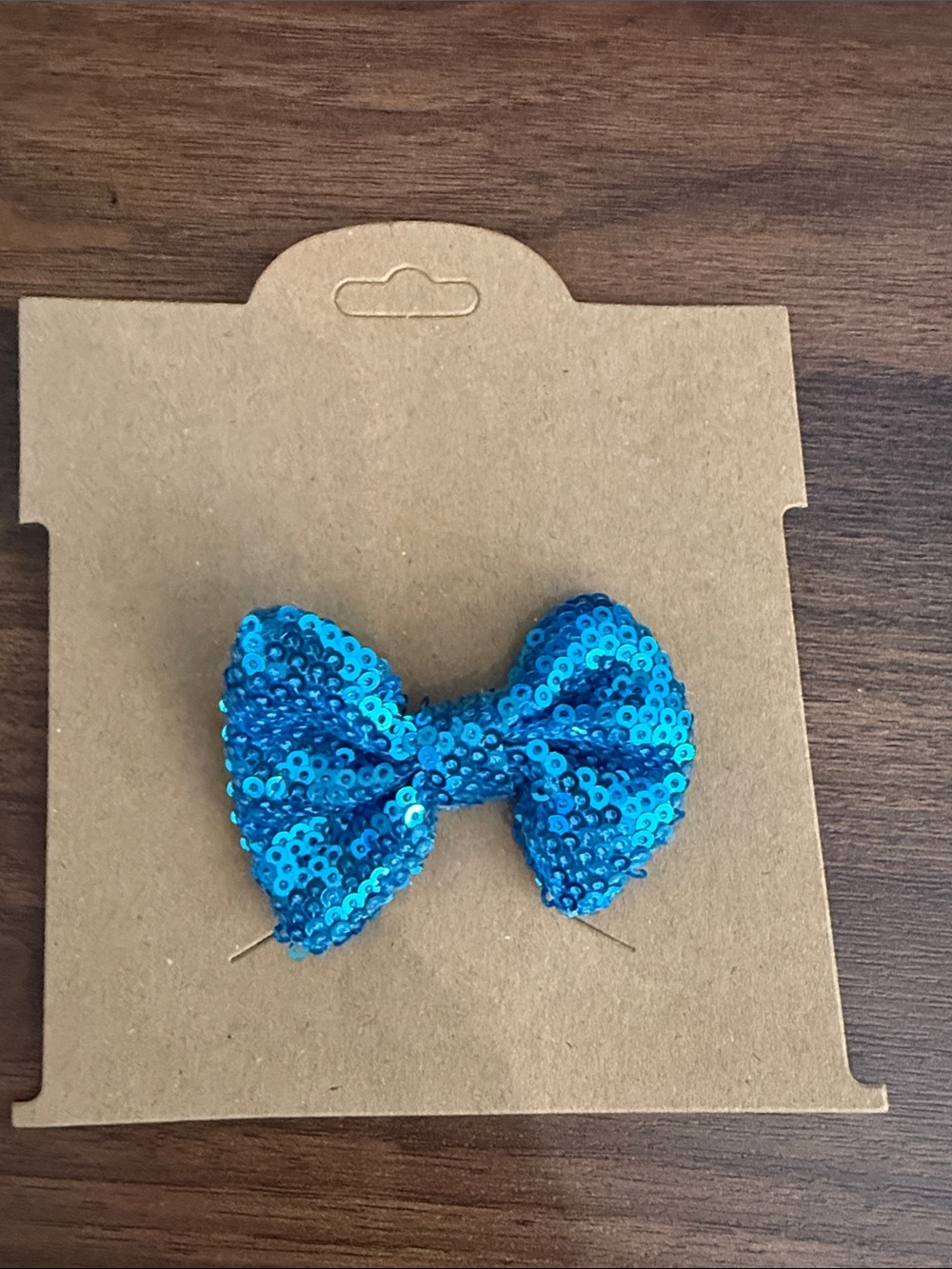Blue Sequin Bow Hair Clip for Kids